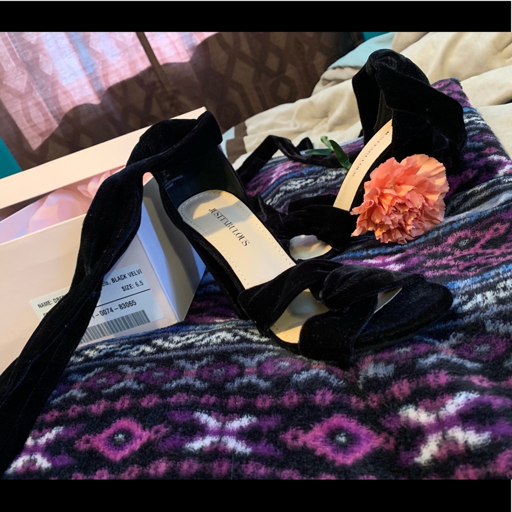 Just fab black velvet heels